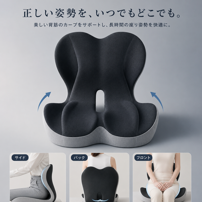 ErgoSeat™ | 姿勢サポート・腰痛対策メモリーフォームクッション