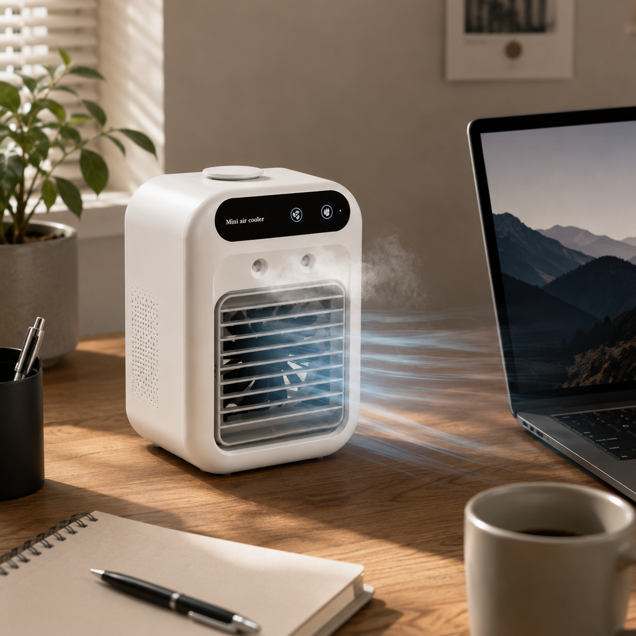 CoolMist Air™｜USB充電式卓上冷却ミストファン・2段階風量・静音設計